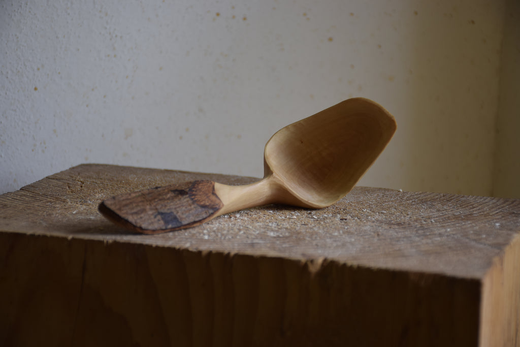 Loquat wood serving spoon