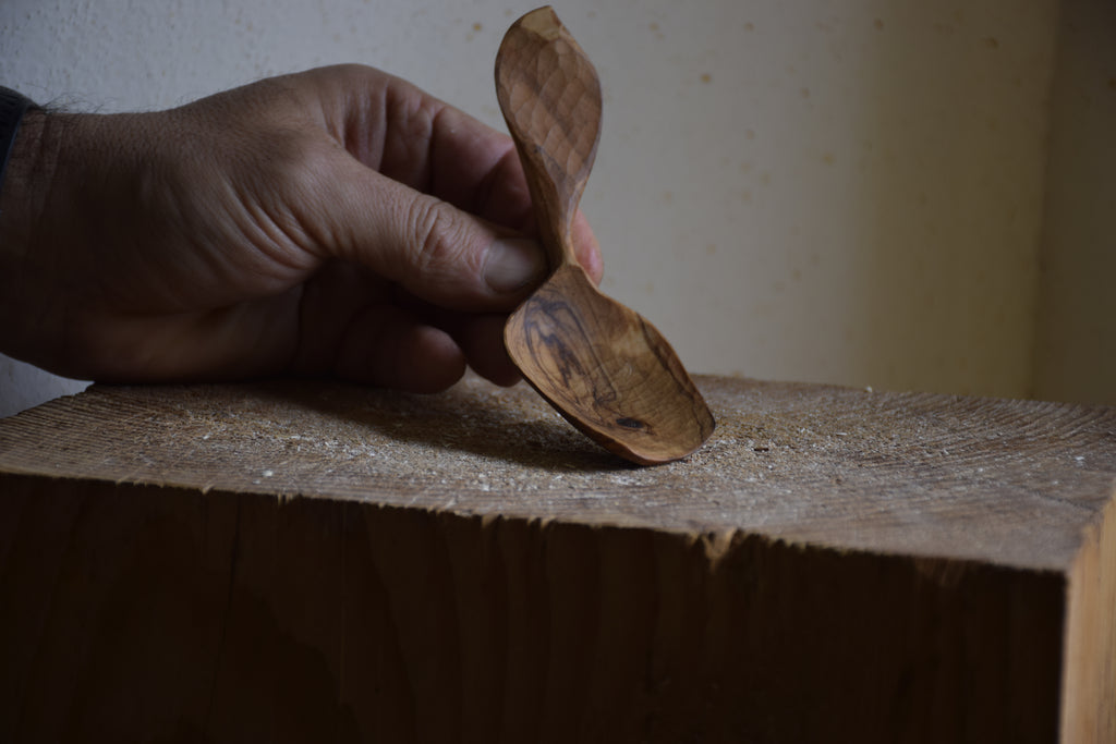 Olive wood serving spoon