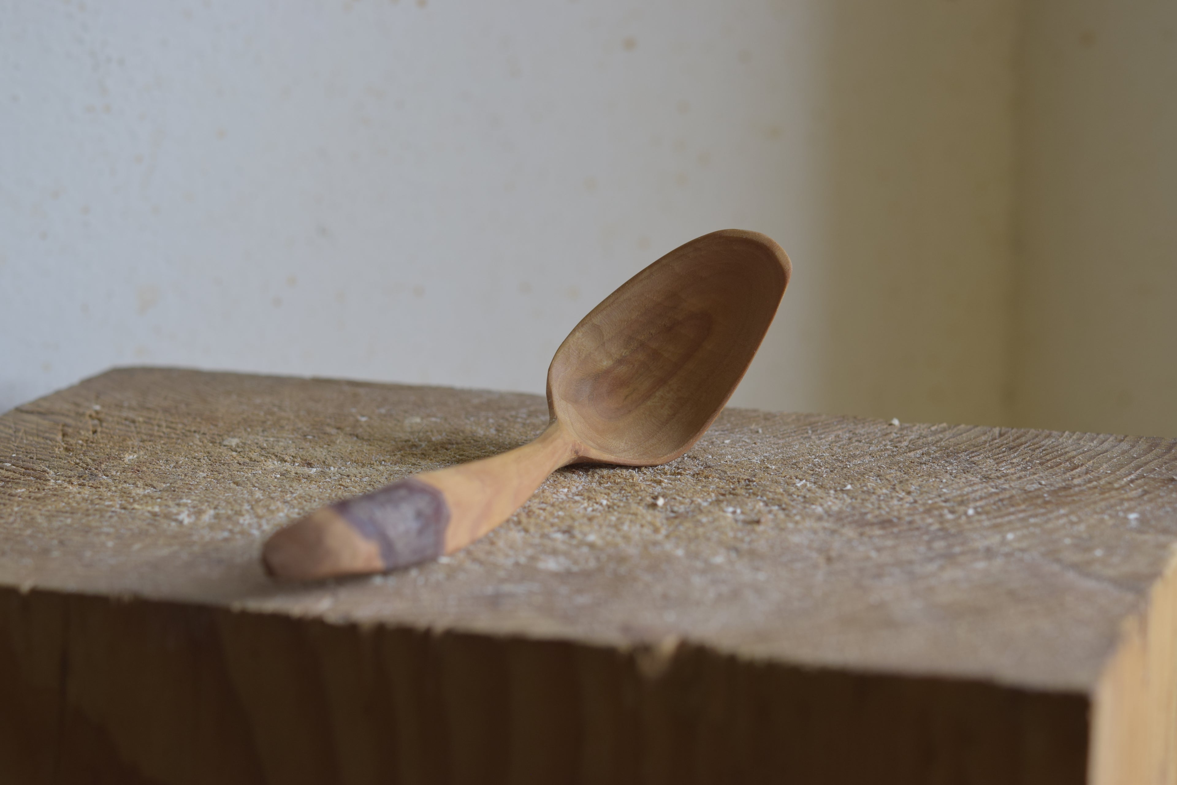 Cherry wood serving spoon